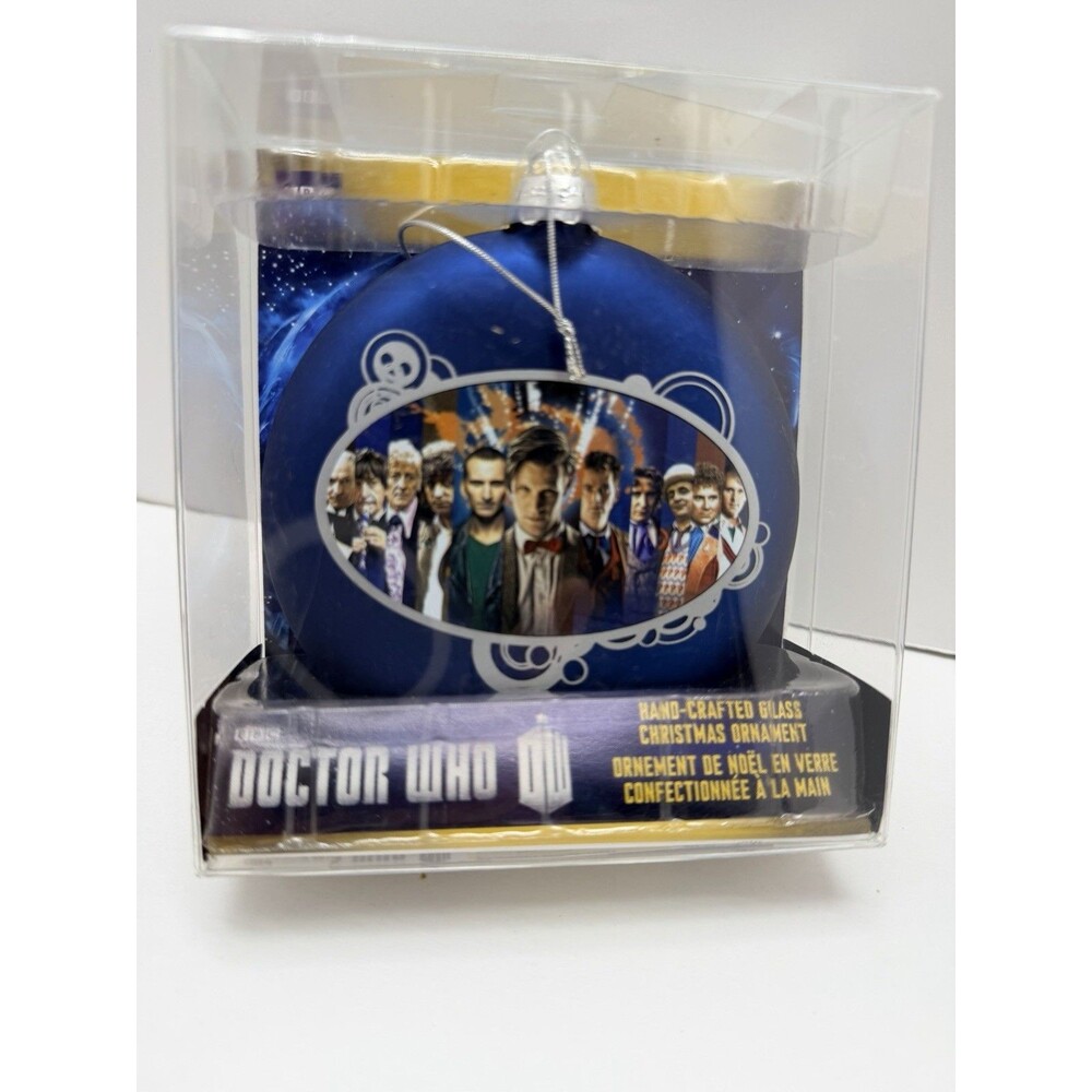 Doctor Who Kurt Adler Blue Glass Holiday Tree Ornament - New In Box